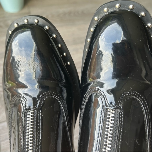 Design Lab Lord & Taylor Remie  Patent Faux Leather Studded Oxford Loafer - Picture 12 of 13